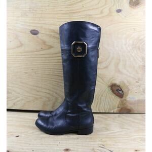 Kate Spade New York Boots Womens 6M Black Leather Lawrie Riding Equestrian Tall